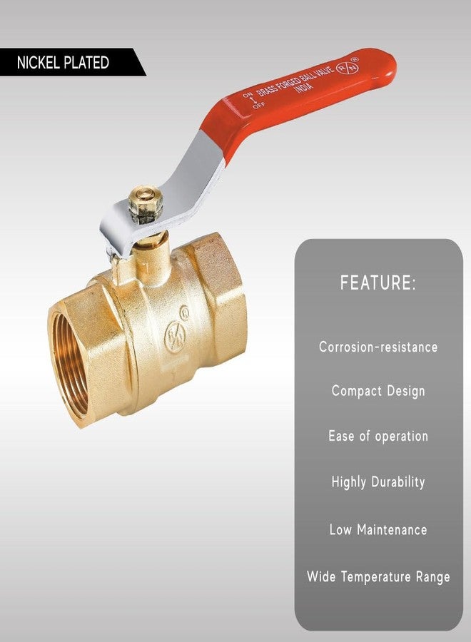 R. N. RN Forged Brass Ball Valve 1/4 Inch Nickel Plated Forged Ball Valve (8mm) Silver, RNBV171008 - Image 4